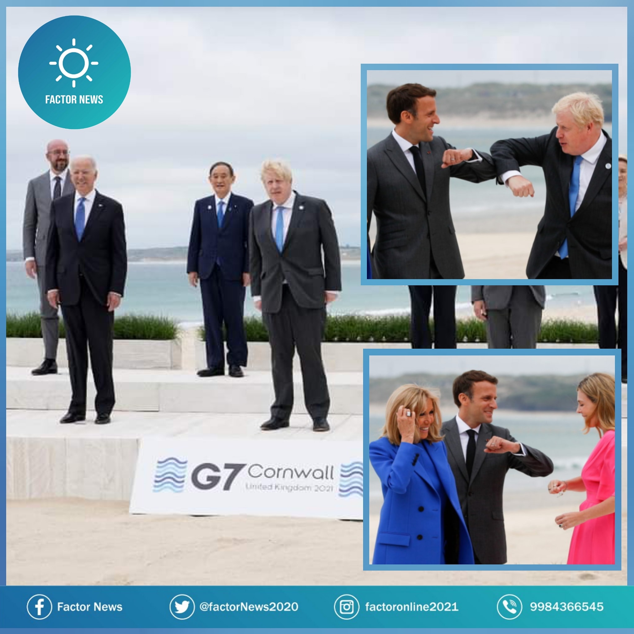 Líderes del mundo (G7) se toman la foto con sana distancia pero ya sin Cubrebocas.