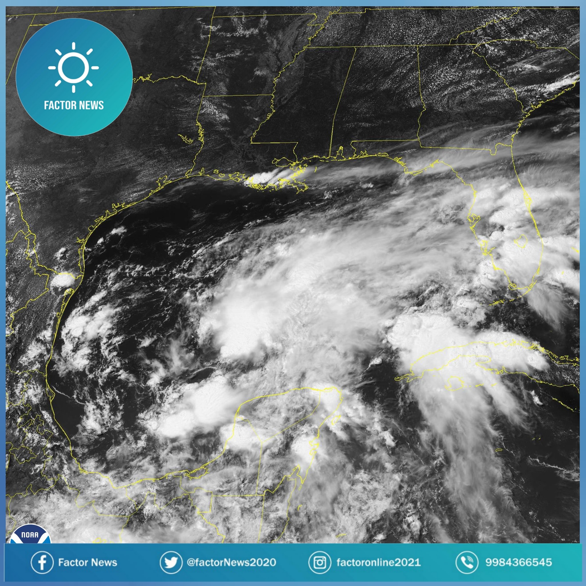 Así se ve, Meteorólogos de EU advierten sobre posible tormenta tropical en el Golfo de México.