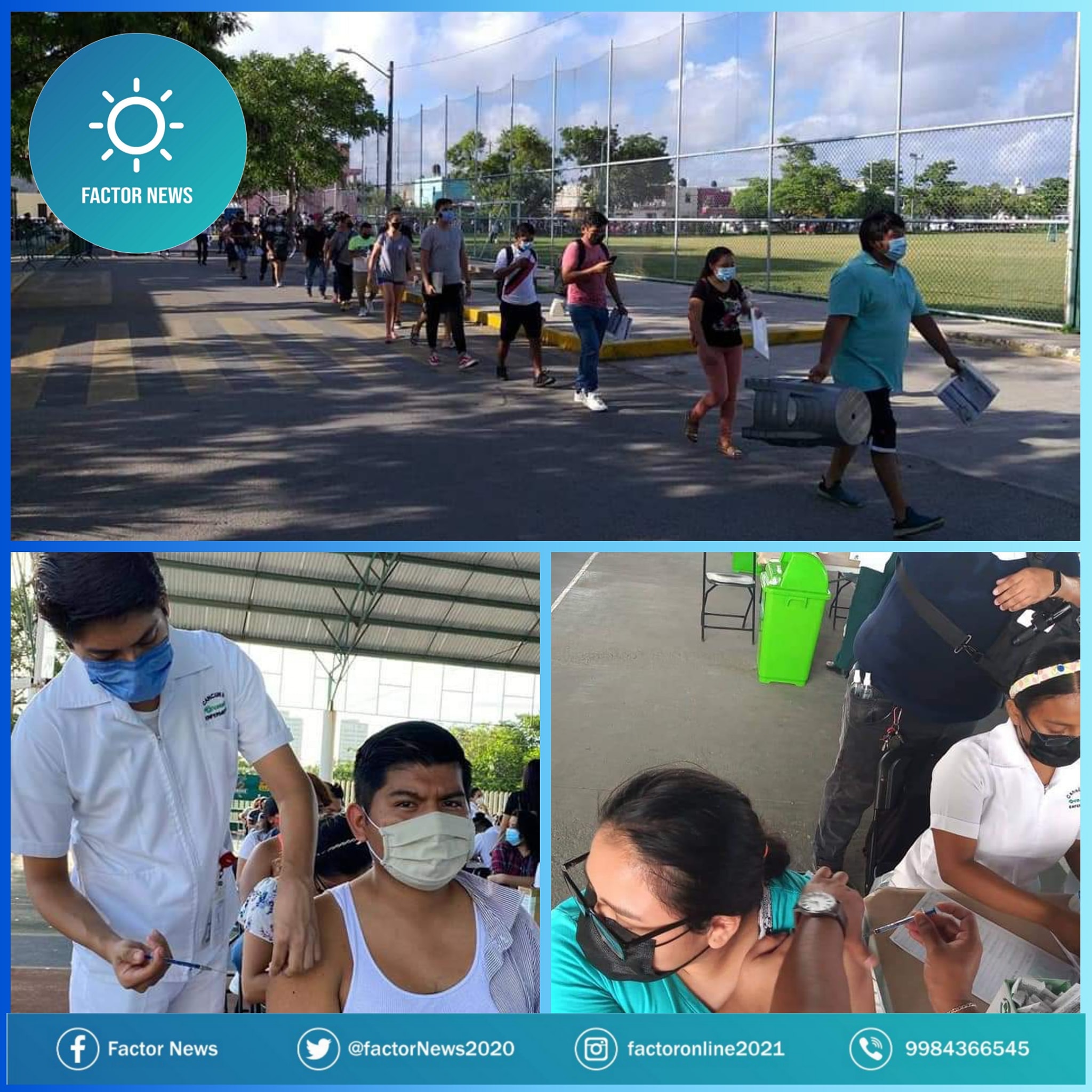 En Cancún inició la jornada de vacunación para jóvenes de 18 a 29 años contra COVID-19.