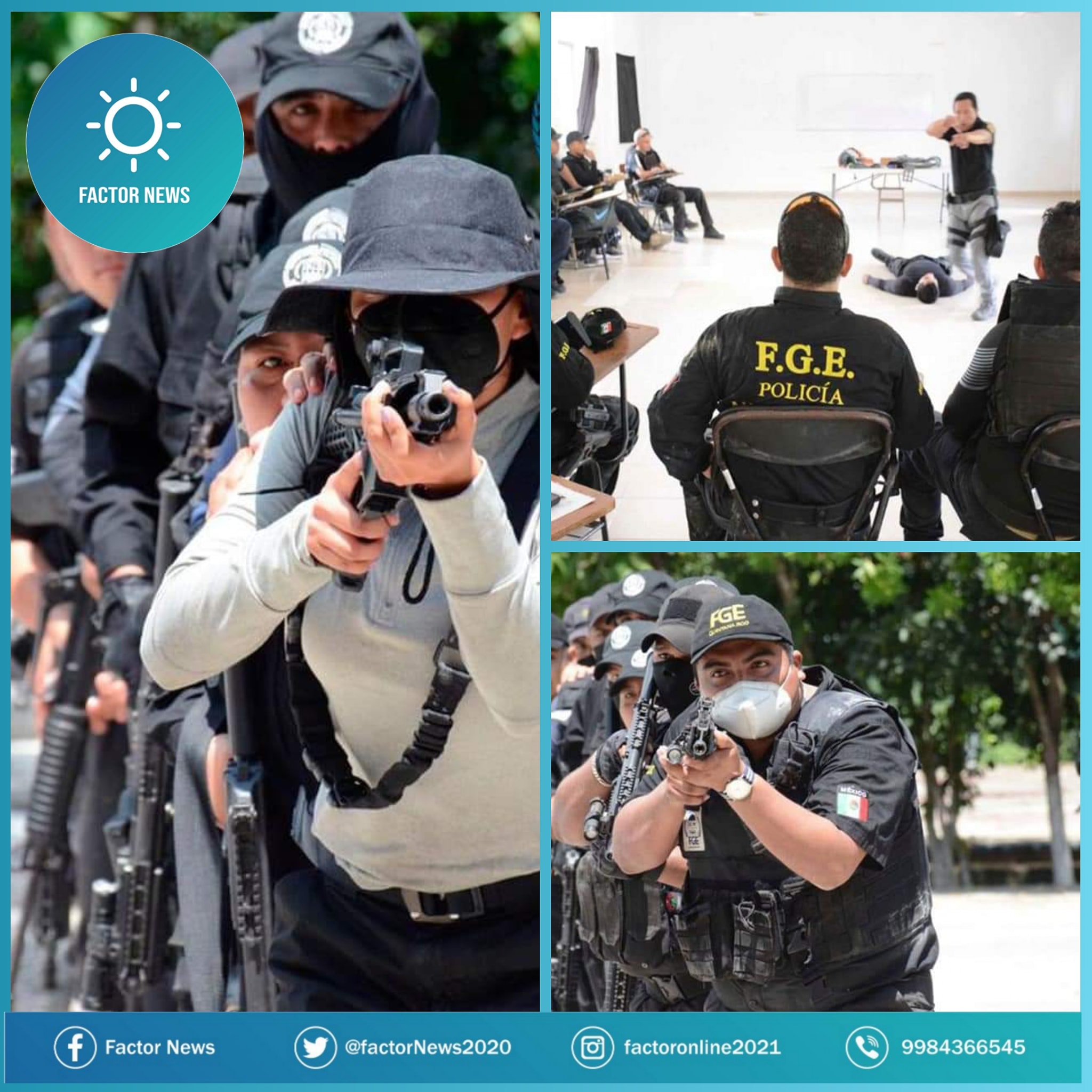 La fiscalía Quintana Roo fortalece la capacitación del personal operativo en tácticas policiales.