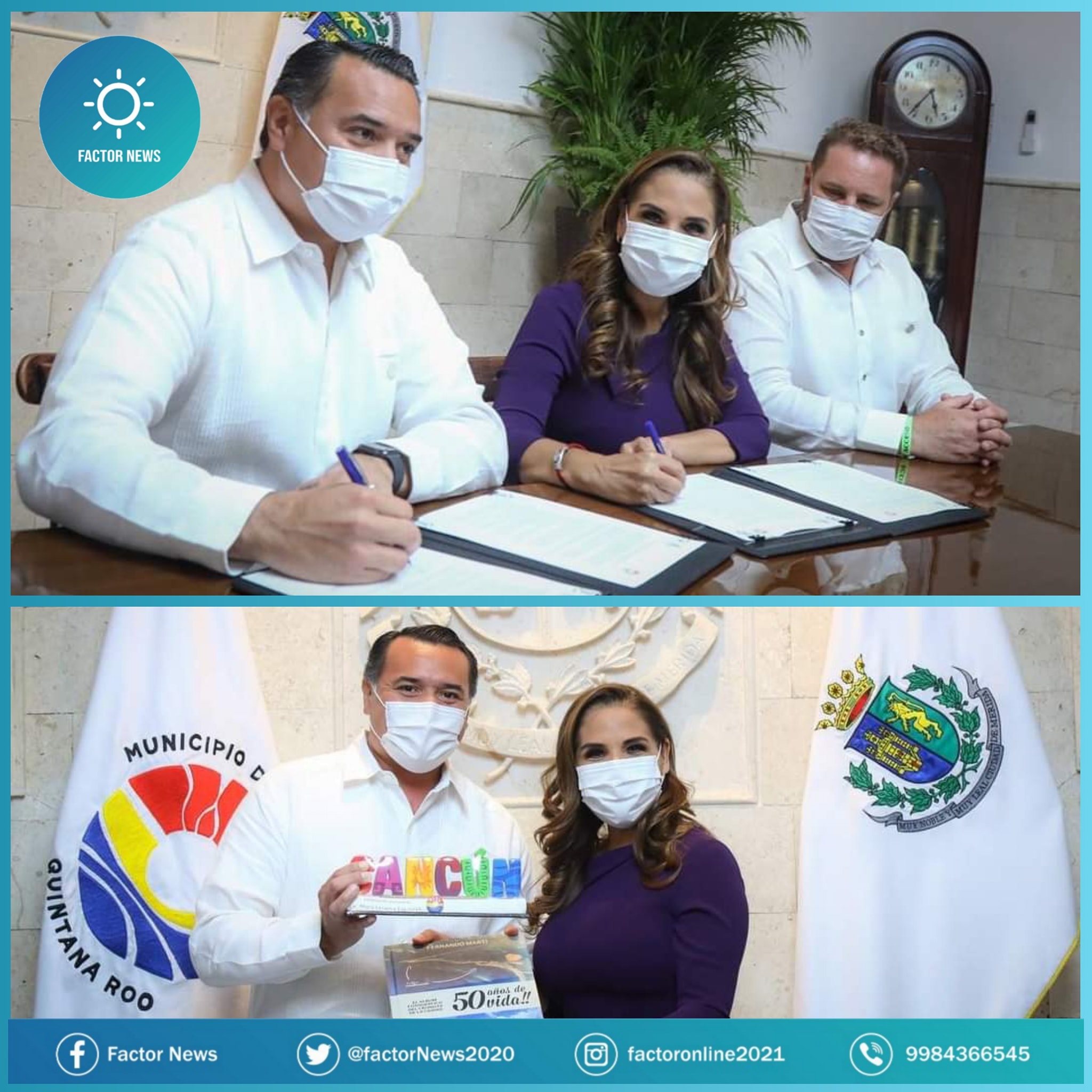Firman intención de hermanamiento Cancún – Mérida.