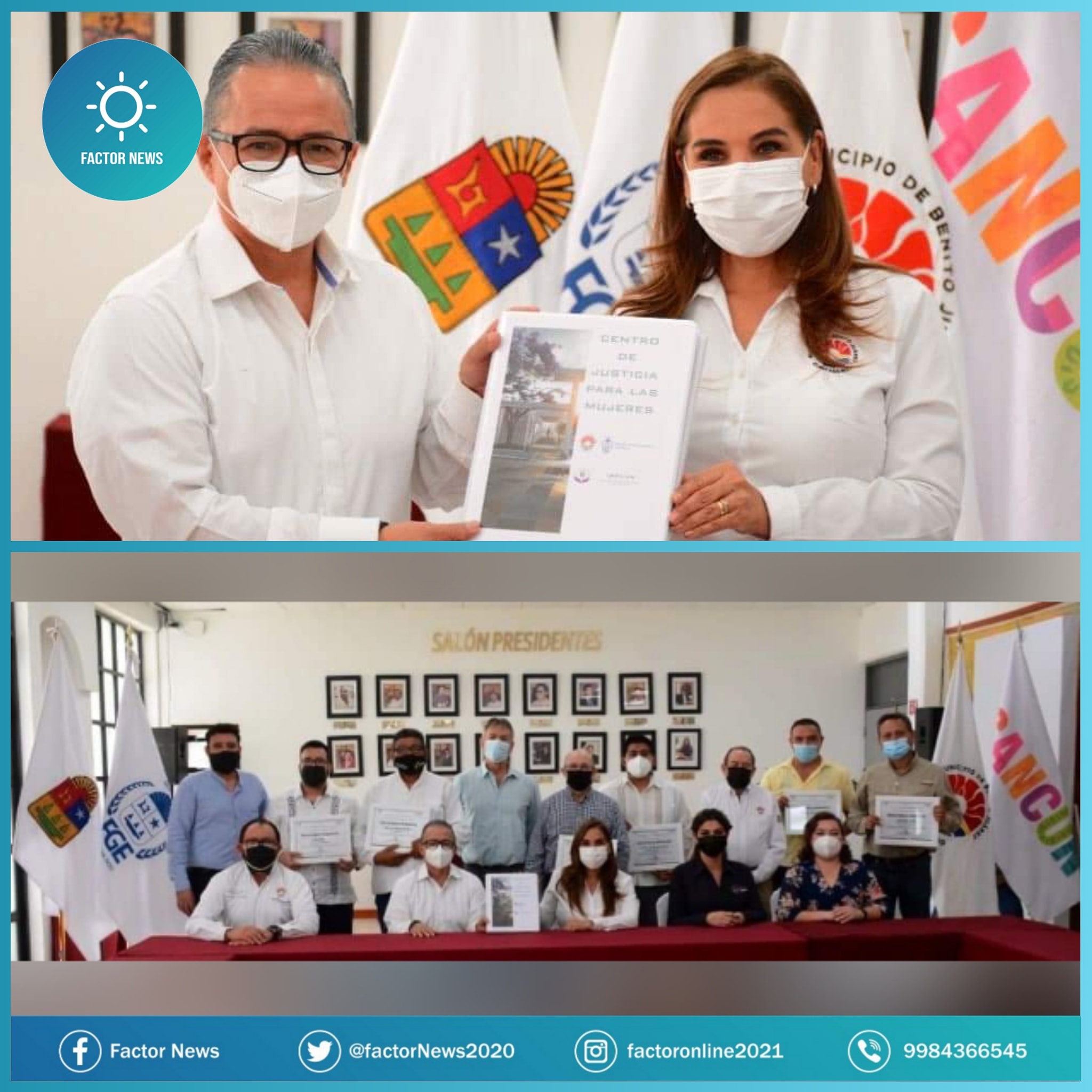 Presidente Municipal Mara Lezama, entregó al fiscal Oscar Montes de Oca, el proyecto de justicia para las mujeres del municipio.