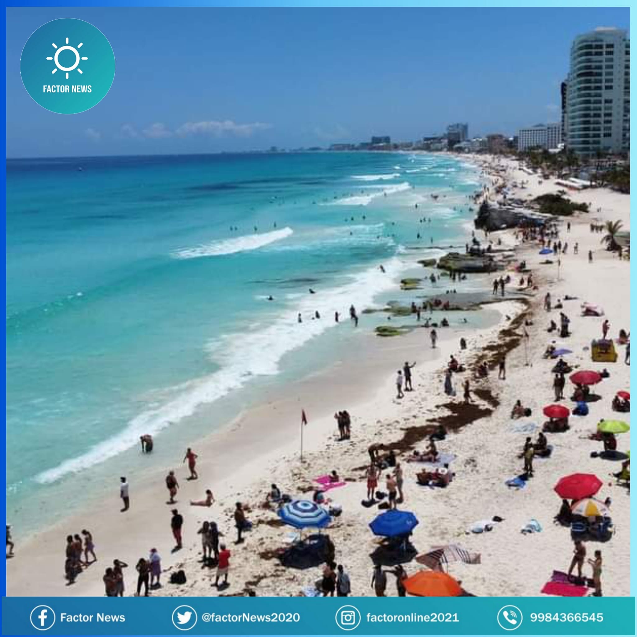 Hoteles con lleno total en Quintana Roo, especialmente de turismo nacional.